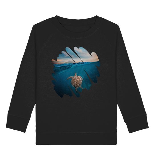 Sea Turtle and Sunrise  - Kids Organic Sweatshirt