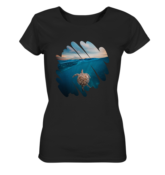 Sea Turtle and Sunrise  - Ladies Organic Shirt