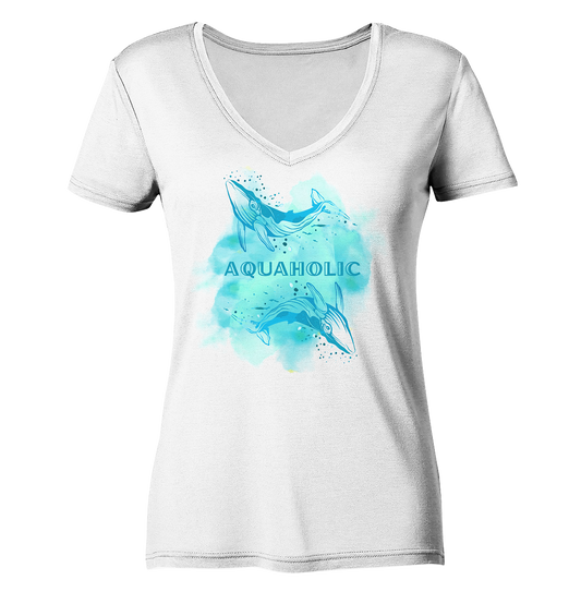Aquaholic  - Ladies Organic V-Neck Shirt