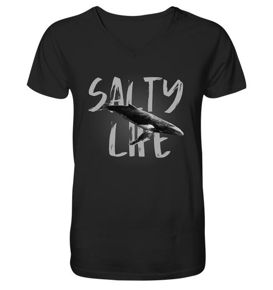 Salty Life "Humpback Whales" - Mens Organic V-Neck Shirt
