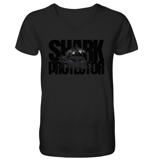 Shark Protector - Mens Organic V-Neck Shirt