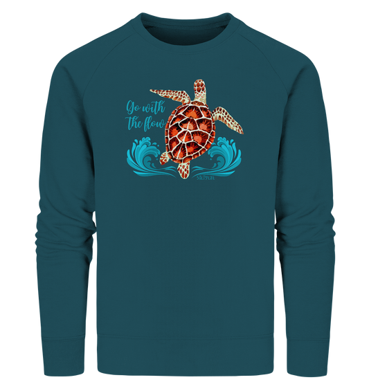 Turtle - Go with the flow  - Organic Sweatshirt